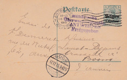 Carte Entier Postal Antwerpen à Boom Cachet Censure Militaire Militarische Uberwachungsstelle Antwerpen Freigegeben - Deutsche Besatzung