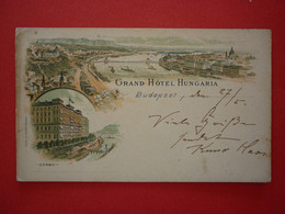 HUNGARY - BUDAPEST , GRAND HOTEL HUNGARIA , OLD LITHO 1897 - Hungría