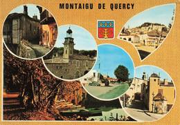 82 Montaigu De Quercy Divers Aspects De La Ville Carte 6 Vues Voiture Auto Citroen 2cv 2 Chevaux - Montaigu De Quercy