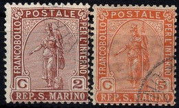 1899 San Marino, Statua Della Libertà, Serie Completa Usata9 - Oblitérés