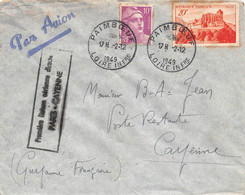 GUYANE  -  CAYENNE  -  Enveloppe  -  Première Liaison Aérienne Direct " PARIS - CAYENNE " En 1949  -  Oblitération - Other & Unclassified