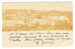 [CALLAS - VAR] Carte Photo - Vue Générale De Callas (2 Cachets Postaux: Callas & Cannes) - Callas