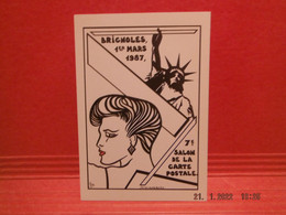 Cpm Collection Signee Jacques Lardie -illustrateur BRIGNOLLES 7eme Salon De La Cp 1987 La Statue De La Liberte Femme - Bourses & Salons De Collections