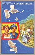 ¤¤   -  GUADELOUPE   -   Colonies Françaises  -  Les Antilles  -  Carte De L'Ile   -  Publicité Du " LION NOIR "  -  ¤¤ - Andere & Zonder Classificatie