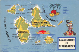 ¤¤   -  GUADELOUPE Et Dépendances  -  Les Antilles  -  Carte De L'Ile     -  ¤¤ - Andere & Zonder Classificatie