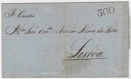 Brazil 1860 Fold Cover From Rio De Janeiro To Lisboa Portugal Sea Mail Cancel 300 Reis Steamship Oneida RMSPC - Covers & Documents