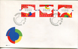 Denmark Dänemark Mi# ATM 5-7 Used On Official FDC - Viñetas De Franqueo [ATM]