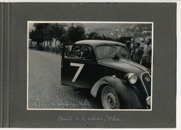 12eme Rallye Des Alpes 1949 - Equipe SEBAN DESCOMS - Arrivée Et Départ à Cortina D'Ampezzo - SIMCA 8 COUPÉ 1949 - Auto's