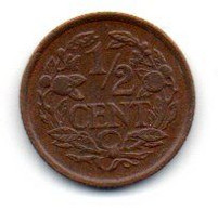 Pays -Bas -  1/2 Cent 1938 - TTB - 0.5 Centavos