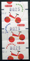 Denmark Dänemark Mi# ATM 8-10 Velo Postfrisch/MNH - Strip Cutting Error - Viñetas De Franqueo [ATM]