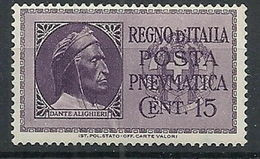 1933 REGNO POSTA PNEUMATICA 15 CENT MNH ** - RR12579 - Pneumatische Post