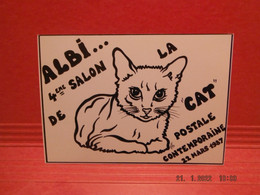 Cpm Collection Signee Jacques Lardie -illustrateur-ALBI 4 Eme Salon De La Cat Postale Contemporaine 1987 Cp Glacee Chat - Bourses & Salons De Collections