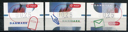 Denmark Dänemark Mi# ATM 11-13 Letter Writing,  Postfrisch/MNH - Print On Closing Strip - Timbres De Distributeurs [ATM]