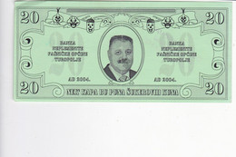 CROATIA  --  20 KUNICA  --  UNC  - FASNICKA OPCINA TUROPOLJE  -- IVAN SUKER  - BUFFET ,, SOVA ,,  -  VELIKA GORICA2004 - Croatie