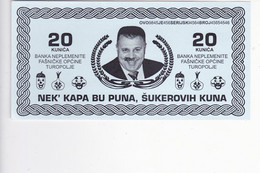 CROATIA  --  20 KUNICA  --  UNC  - FASNICKA OPCINA TUROPOLJE  --  IVAN SUKER - Croatie