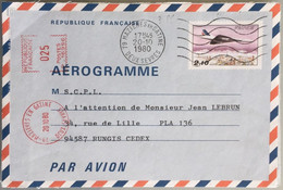 Centre Ouest - Deux Sèvres - Mazières En Gatine - Aérogramme Avec Complément Affranchissement - EMA - 20 Octobre 1980 - Air Post