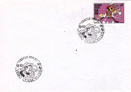 B01-300 2390 BD FDC Rare Lucky Luke Morris 13-10-1990 6180 Courcelles - 1981-1990