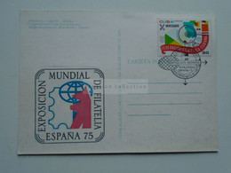 ZA346.30 CUBA FDC 1975  Exposicion Mundial De Filatelia  -Espana 75  - MADRID - Postcard - Heladeria Coppelia Habana - Storia Postale