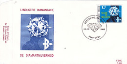 B01-300 Bel 2105 Industrie Diamantaire Enveloppe FDC P698 22-101983 Diamant 2400 Geel - 1981-1990