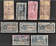 Fiscal/ Revenue, Portugal - Imposto Do Sello -|- 9 Stamps - 1873+1879+1907+1908+1909 - Oblitérés