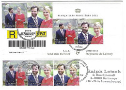 Luxembourg 2012 Guillaume Stephanie Fiancailles Verlobung - Storia Postale