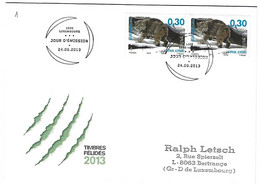 Luxembourg 2013 Lynx Luchs - Storia Postale