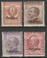 Italy Aegean Patmo 1912 Sc 1,6-8 Sa 1,5-7 Partial Set MH* Crazed Gum - Aegean (Patmo)