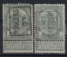 Zegel Nr. 53 Voorafgestempeld / Preo Nr. 889 A + B   ROULERS 07 ; Staat Zie Scan ! - Rolstempels 1900-09