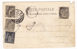 Carte Postale 1901 La Haye Pays Bas S-Gravenhage Nederland Timbres Mouchon Cachet Ambulant - 1900-02 Mouchon