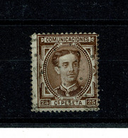 Ref 1458 - 1876 Spain - 25p Used Stamp - SG 241 - Oblitérés