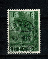 Ref 1458 - 1957 Liechtenstein 1 Franc Used Stamp - SG 357 - Trees Nature Theme - Gebraucht