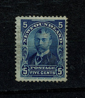 Ref 1458 -  1899 Newfoundland Canada 5c Used Stamp - SG 90 - 1865-1902