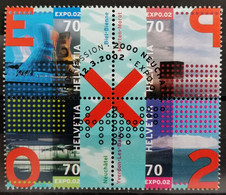 2002 Expo 02 Zusammenhängend Viererblock ET-Stempel MiNr: 1785-1788 - Gebruikt