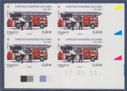 COIN DATÉ, Camion D'intervention, Sapeurs Pompiers De Paris, 200 Ans, 0.60€, Adhésif 602 Neuf Type Du 4590 Gommé - 2010-2019