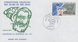 FDC Afars Et Issas 1976 Centenaire Du Téléphone Graham BELL 1976. - Briefe U. Dokumente