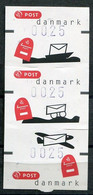 Denmark Dänemark Mi# ATM 20-2, Transport Velo, Ship, Fly Postfrisch/MNH - Strip With Cutting Error - Machine Labels [ATM]