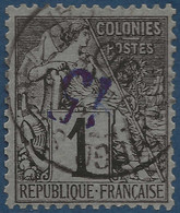 Colonies Diego Suarez N°1a Surcharge Renversée Oblitéré Dateur Diego En Noir Signé Calves RR - Used Stamps