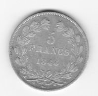 5 Francs Louis Philippe 1844 W TTB - 5 Francs
