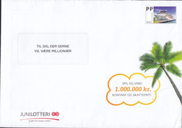 Denmark PP Postage Paid POST DANMARK Cover Brief Postal Stationery Ganzsache Junilotteri Lottery Cruiser Ship Palm Tree - Franking Machines (EMA)