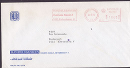 Denmark HANDELSBANKEN Slogan Flamme 'Handelsbanken, Holmens Kanal 2' 'P.B. 3' KØBENHAVN 1973 Meter Cover Brief - Frankeermachines (EMA)
