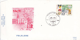 B01-300 2201 P781 Folklore Gilles Carnaval De Binche 01-2-1986 7150 Binche - 1981-1990