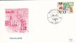 B01-300 2201 P781 Folklore Gilles Carnaval De Binche 01-2-1986 7150 Binche !!! Voir Dos Charnières !!! - 1981-1990