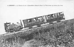 52-LANGRES- LE CHEMIN DE FER A CREMAILLERE RELIANT LA GARE A LA VILLE SITUEE 140 METRE PLUS HAUT - Langres