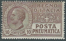 1913-23 REGNO POSTA PNEUMATICA EFFIGIE 10 CENT MH * - RB5-10 - Pneumatische Post