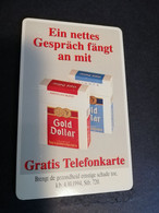 NETHERLANDS CHIPCARD  /€ 2,50      GOLD DOLLAR CIGARETTES     MINT  CARD  ** 4634** - Pubbliche