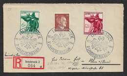 1944 Dt.Reich R-Brief Mi. 897-98 + 772 Sstpl INNSBRUCK 7 LANDESSCHIESSEN 17.7.1944 - Cartas