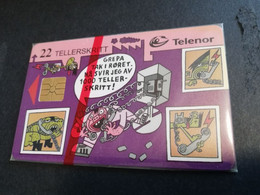 NORWAY NOORWEGEN TELENOR 22 TELLERSKRITT  N -66  COMICS   MINT IN WRAPPER **4646** - Norvège