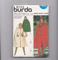 Patron Burda N° 9733, Cape, 3 Tailles - Schnittmuster