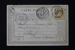 FRANCE - Carte Précurseur De Clermont Ferrand Pour Elbeuf En 1876, Affranchissement Cérès 15ct - L 87128 - Vorläufer