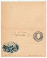 ARGENTINE - Entier Postal - Carte Double Avec Réponse Payée - 6 Centavos (MUESTRA) - Darsena Sud - Interi Postali